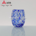 Luxury Blue Dot Blok-Blowngglass Taca Jugo de agua Crónica